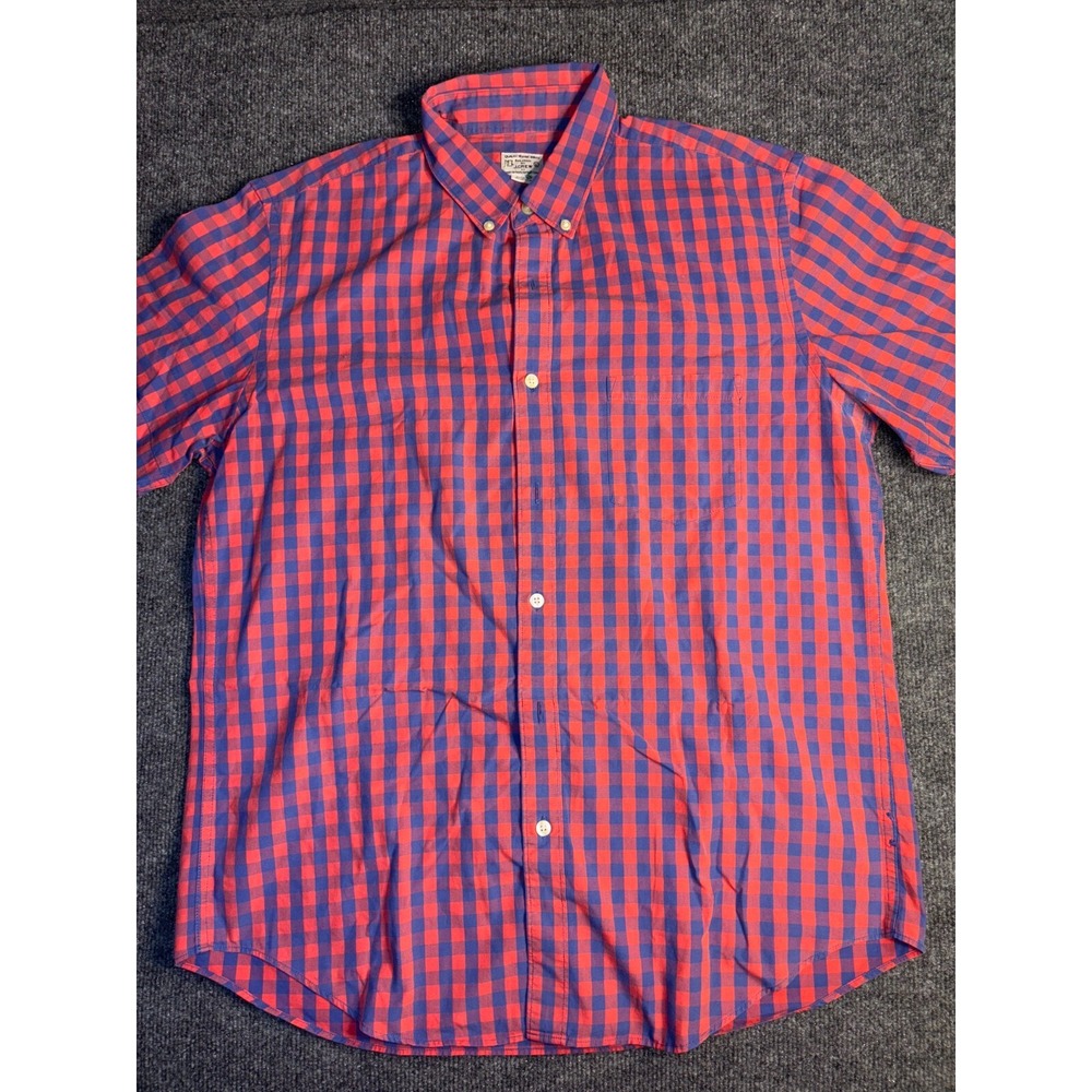 J.CREW Shirt Mens Large Multi Plaid Woven Tailored Fit Casual Collar Button-Down
